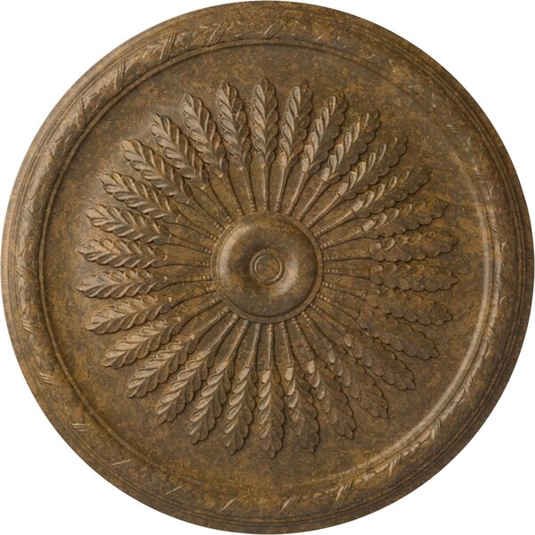 Ekena Millwork Juniper Ceiling Medallion (Fits Canopies up to 7"), Hand-Painted Rubbed Bronze, 36"OD x 1 1/2"P CM36JURZS - main